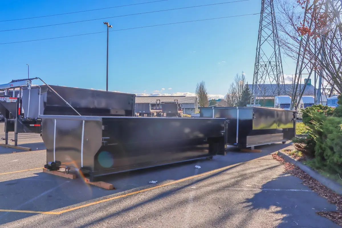 Roll-off dumpster ready for waste disposal at job site for 8 Yard Dumpster Rental in Seal Beach